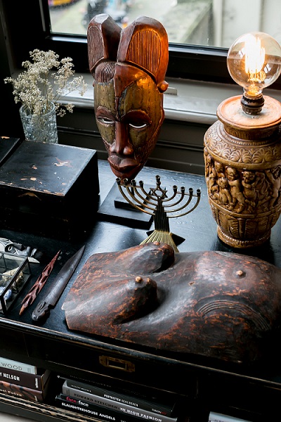 Afrikaans interieur in woning Amsterdam