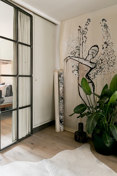 Muurschildering in interieur Amsterdam