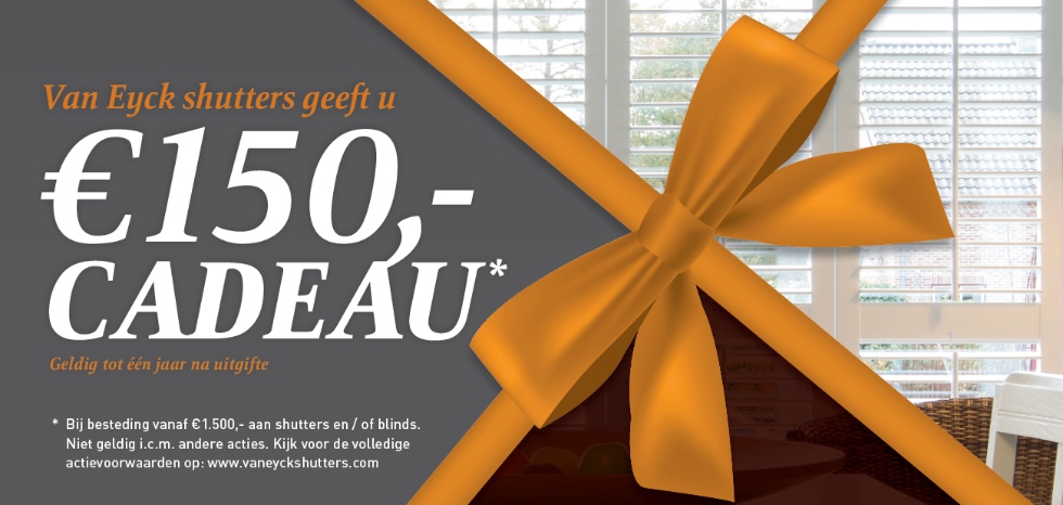 Actievoorwaarden voor cadeaubon Van Eyck shutters