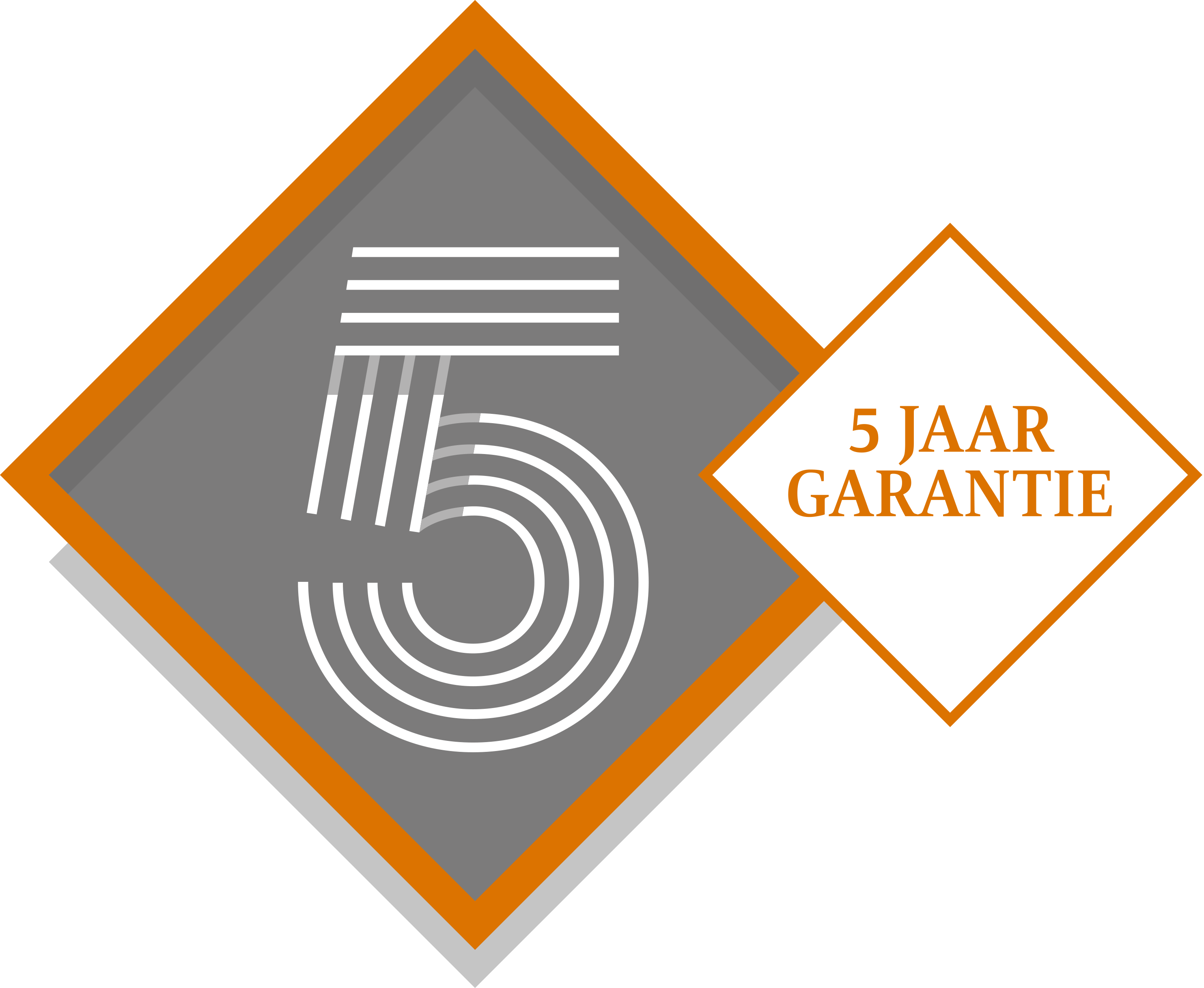 vijf jaar garantie logo Van Eyck shutters